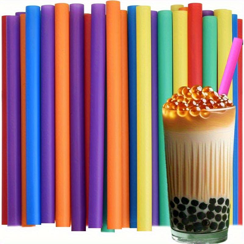 

50Pack Colorful Reusable PP Wide Straws - 1.1cm/21cm for Boba, Shakes & Popsicles. Food-safe, durable drink accessories