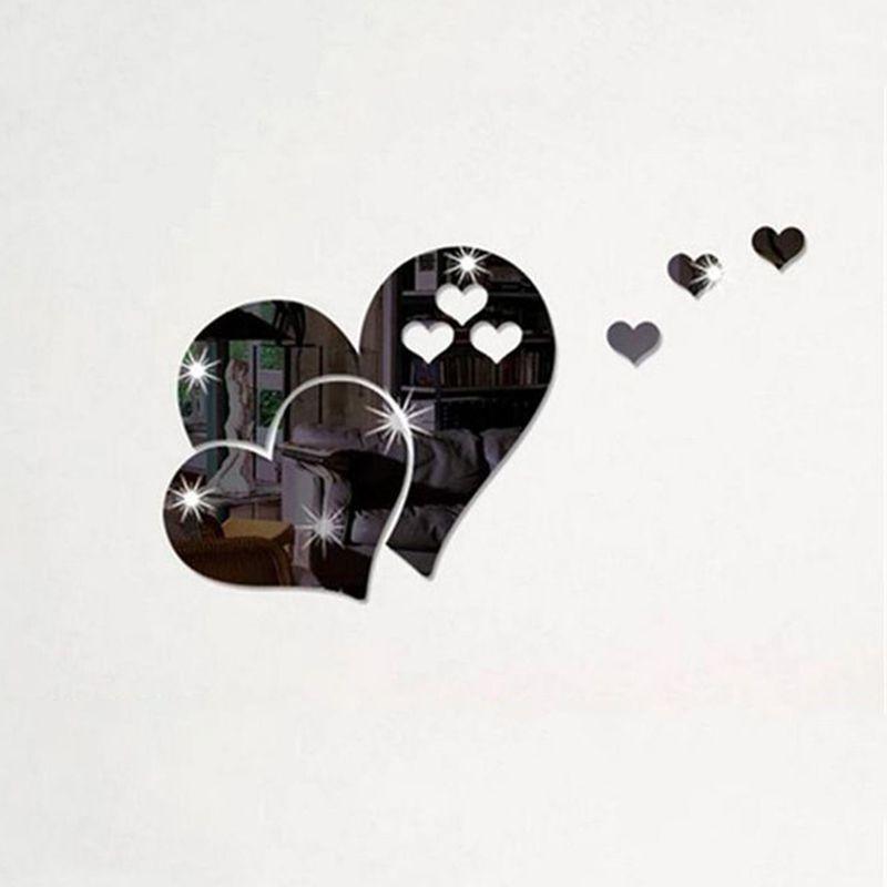 Beautiful 3d Love Heart Mirror Wall Stickers Decal For Stylish Home Decor