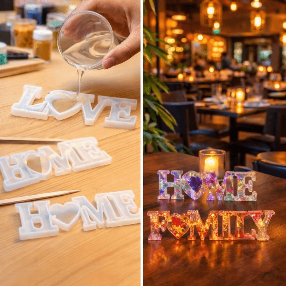 Handmade DIY Resin Crafts English Letters Epoxy Resin Mould Decorative Candle Mold Office