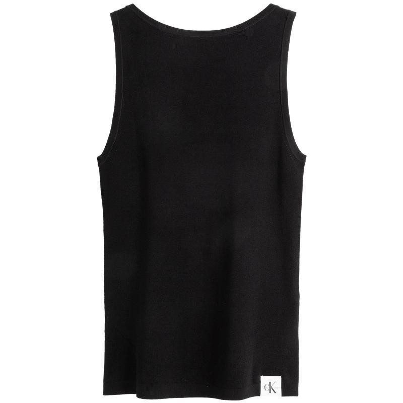 

Calvin Klein Jeans Logo Backless Knit Tank Top Women Tops Space-Black J223282 M