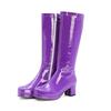 New  Head Patent Leather Boots High Martin Boots Knight Boots Water Platform Thick Middle Heel  Shoes Large Size