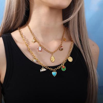 European-American Christmas Luxury Retro Tassel Heart Necklace for Women