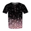 Women's Short Sleeve Shirt Button Plus Size T-Shirt Flower Printed Casual Tops
