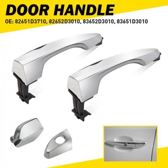 2X Rear Left&Front Left Chrome For 16-21 Hyundai Tucson Exterior Door Handle EXV