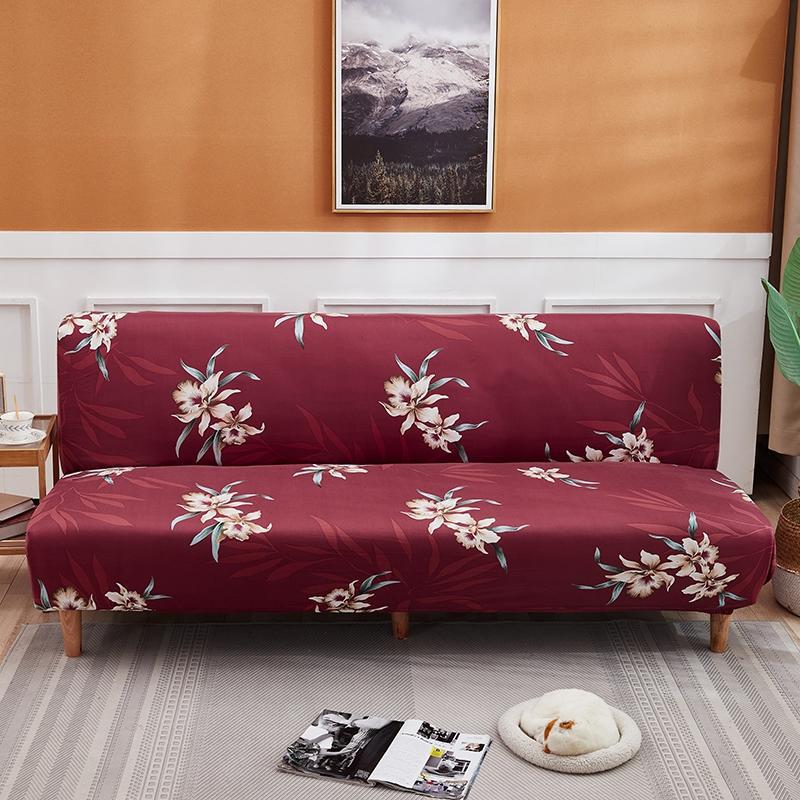 Universal Thickened Elastic Printed Brushed Sofa Bed Cover Without Armrests All-inclusive Fabric Sofa Cover