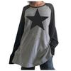 Women's Harajuku Star Print Piece Piece Autumn Casual Plus Size Loose Tee Vintage Sweatshirt