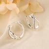 Cross Zircon Pure Silver Earrings High End Minimalist Personality Temperament Ear Circle Nourishing Ear Hole Jewelry