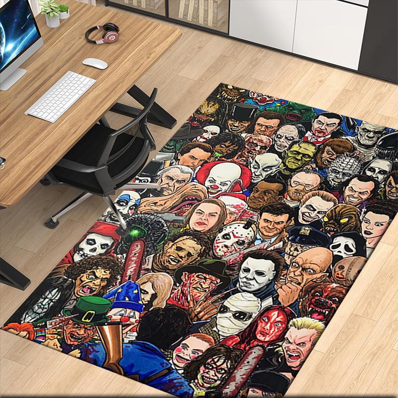 Halloween Horror Printed Carpet, for Office Chair Living Room Bedroom Kitchen Room Decor Gifts.