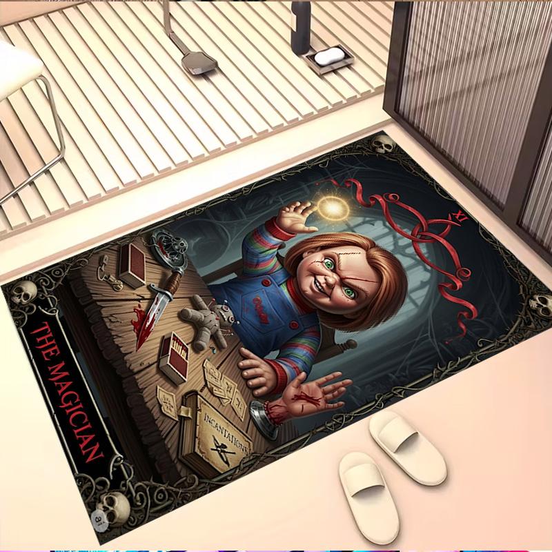 Bride of Chucky Print Rug, Washable Floor Carpet, For Entryway Dorm Laundry Room Office Study, Home Decor Birthday Christmas Gift