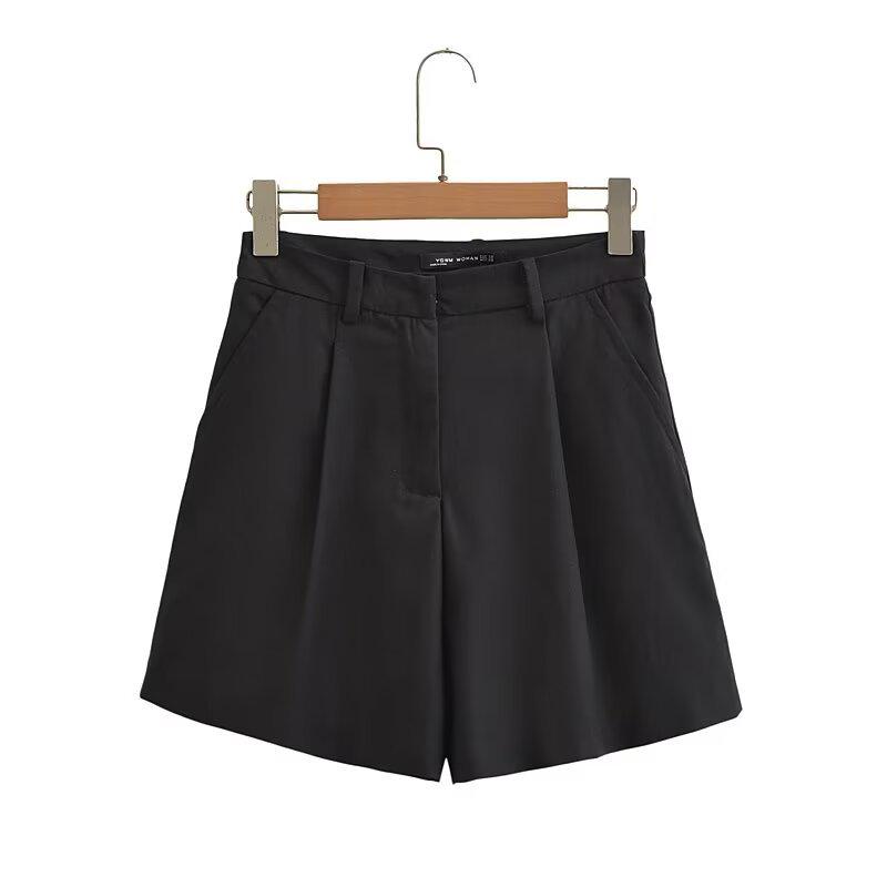 ZARZ Damen Europäischer & Amerikanischer Stil Leinenweste und Lässige Shorts Set