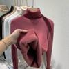 Women's Mink Velvet Turtleneck Sweater - Thick, One-Piece Winter Base Layer for 2025