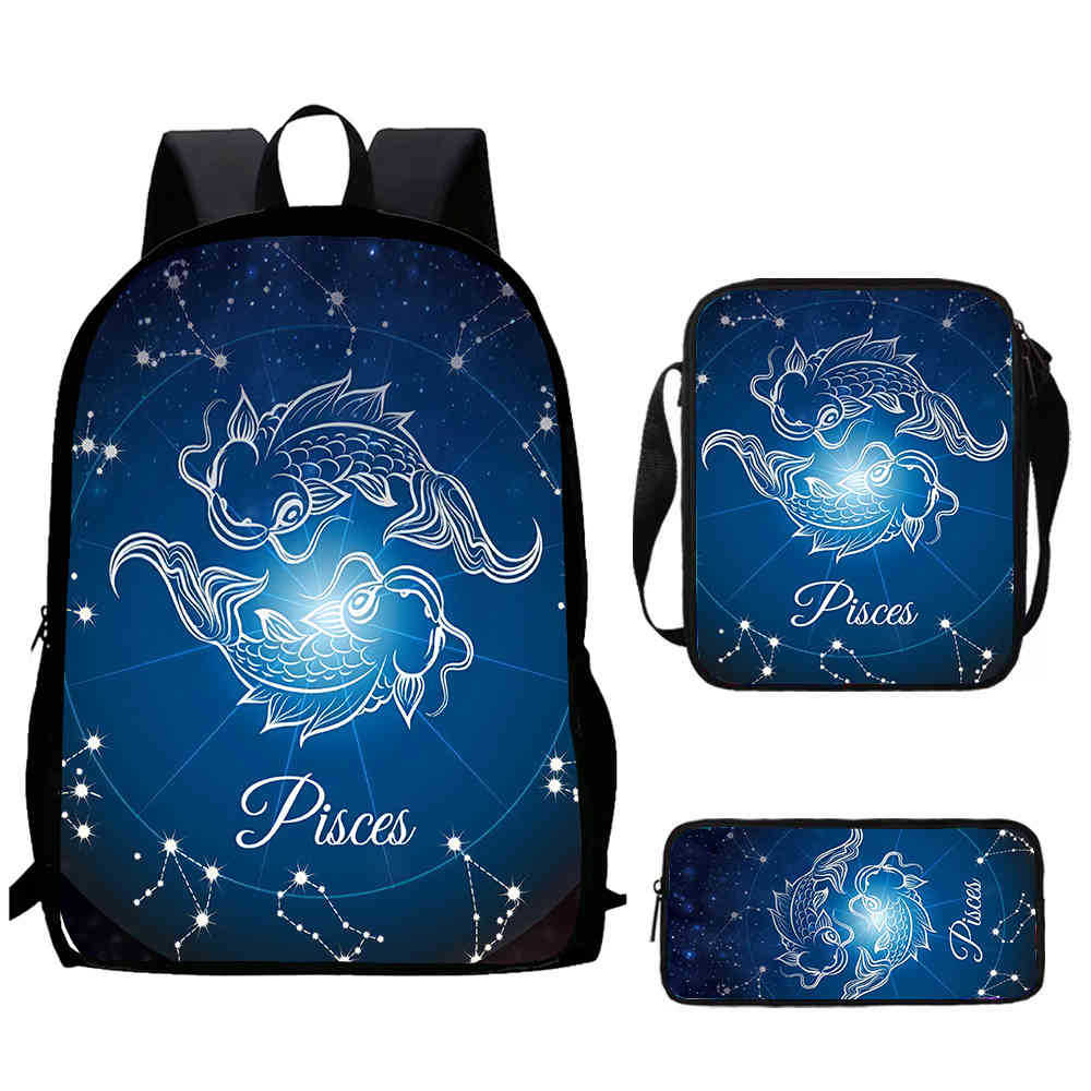 12 Sternbilder Schultasche High Definition Multifunktion Oxford Leichter Rucksack Haare