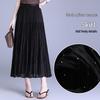 Elegant French Style Shimmering Pleated Midi Skirt