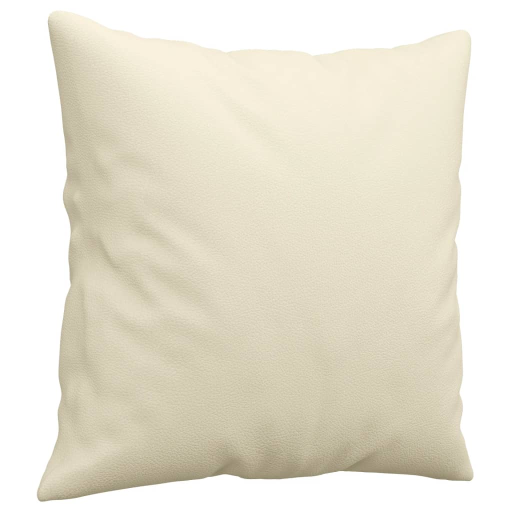 Vidaxl 3-Osobowa Sofa Z Poduszkami, Kremowa, 180 Cm, Sztuczna Skóra
