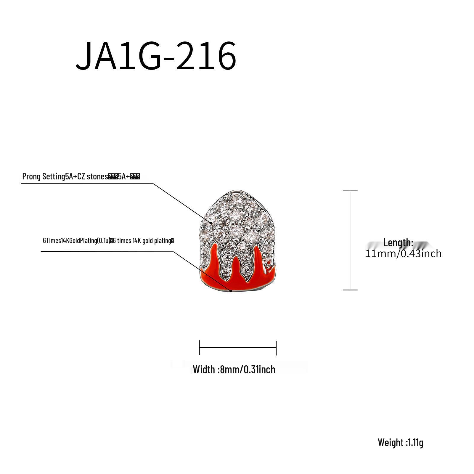 

Красные капающие масляные пламенные циркониевые грилзы - Восемь зубов Хип-хоп украшение на Хэллоуин