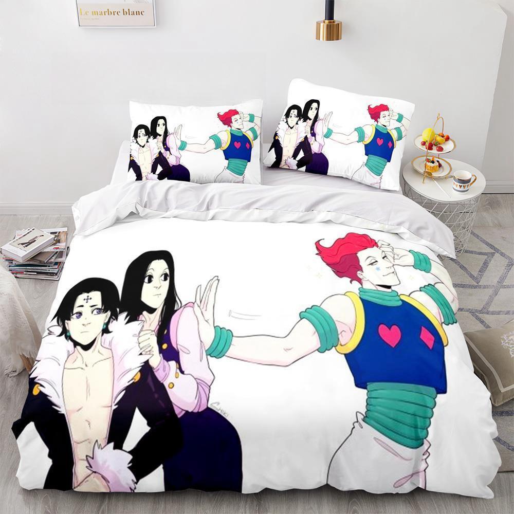 Fashion Anime HUNTER×HUNTER Bedding Set Single Twin Full Queen King Size Bed Set Adult Kid Bedroom Duvetcover Sets Home Textiles