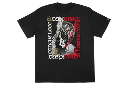 

New Japan Pro-Wrestling El Desperado x ROLLING CRADLE Collaboration T-Shirt, Black x White x Red, Size M, 6729104057
