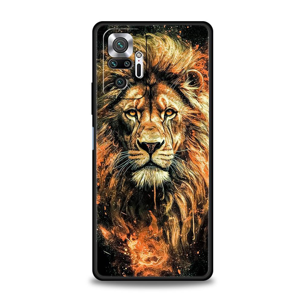 

Чехол-накладка Лев для Redmi 13C 10C Note 13 12 10 11 Pro Plus 7 8T K40 K50 Gaming Pro Plus Мягкий кейс Fundas Capas Сумки redmi note 11