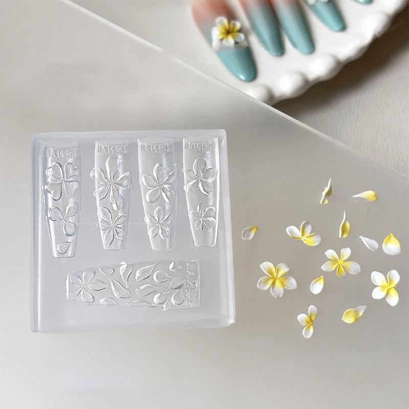 Silicone Nail Carving Mold Flower 3D Acrylic Nail Art Decorations Stamping Plates Diy Manicure Nail Accessories Tools