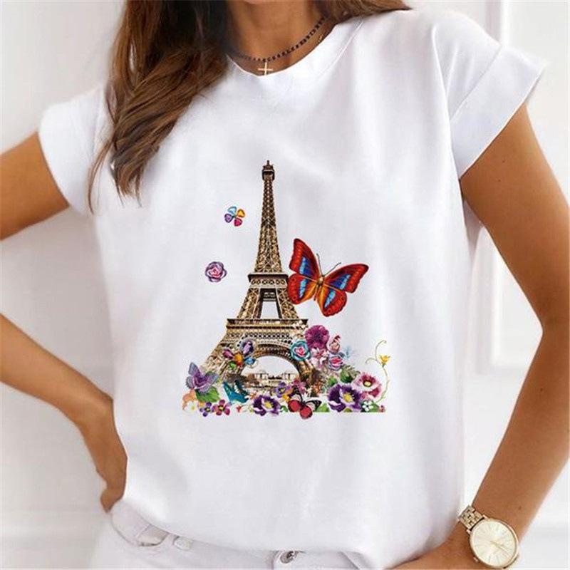 Explosive Sunflower Flower Base Casual White Shortsleeved Womens Tshirt Oversized T Shirt Harajuku Tops