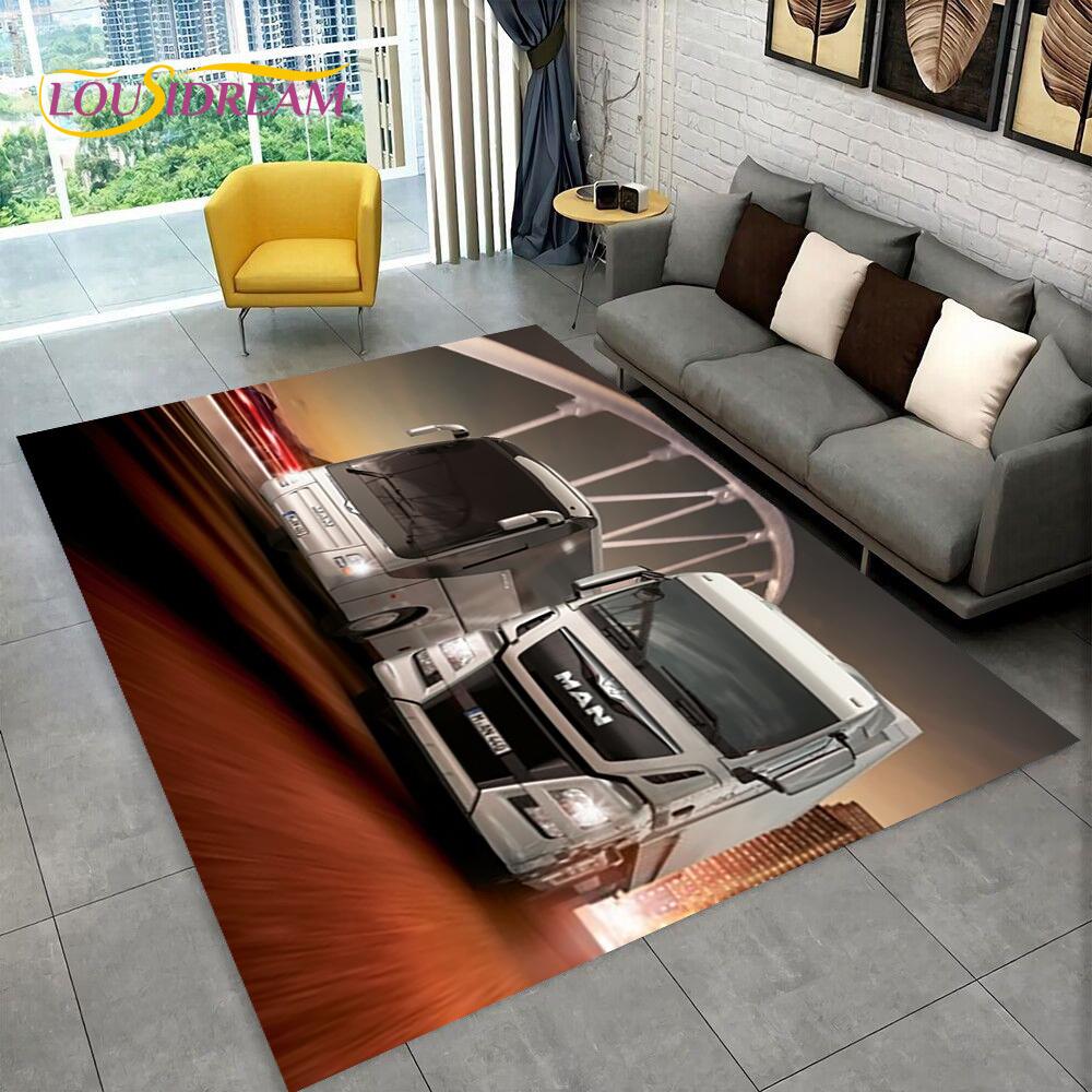 Latest MAN Truck Lorry 3D Printing Rug Carpet for Living Room Bedroom Home Decor,Floor Mat Non-slip Decoration for Sofa Doormat