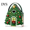 Reusable Holiday Gift Packaging Christmas House Box with Handle, 3D Gingerbread/Santa Claus/Tree/Snowflake Candy Snack Containers for Parties
