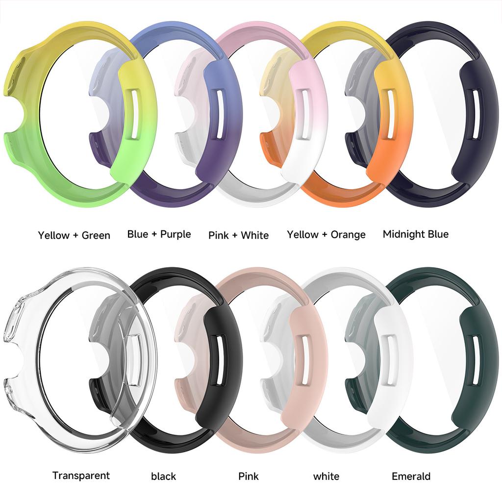 Case+Glass for Google Pixel Watch 3 45mm 41mm PC All-around Bumper Anti-scratch Protective Cover + Screen Protector Accessories