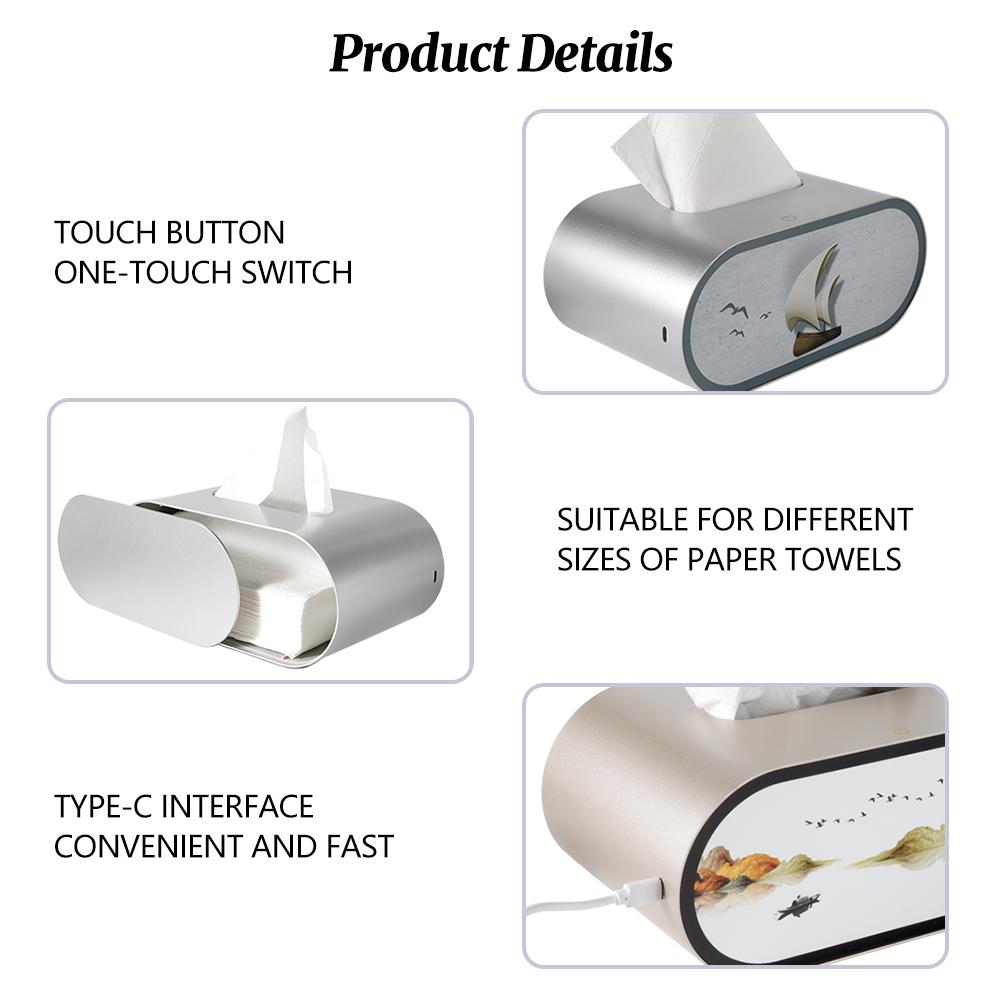 Novelty Tissue Box Painting Night Light Stepless Dimming 3 Colors Lighting Table Decoration Lamp For Bedroom Decor