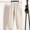 DIMANAF Übergröße Sommer Lange Hosen Damen Locker Elastischer Bund Freizeithosen Neu Einfarbig Hosen