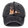Fashionable Cotton Baseball Cap with German Shepherd Embellishment  Classic Adjustable Hat for Outdoor Activities