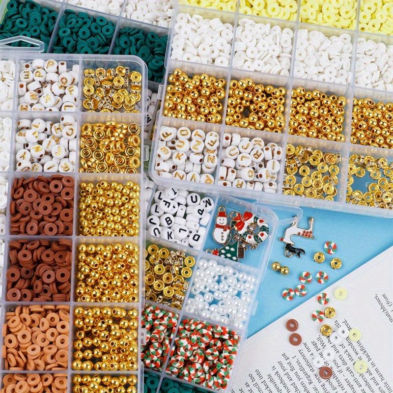 Christmas Style Jewelry Making Kit, Natural Stone Beads and Polymer Clay Beads, Craft Supplies