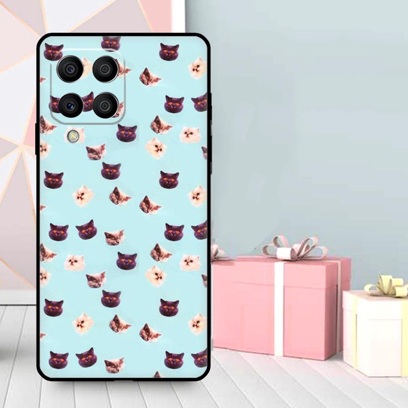 Cute Cartoon Cats Collage Case For Samsung Galaxy M16 M31 M21 M13 M33 M53 M15 M35 M55 M36 M56 M12 M32 M52 M14 M34 M54