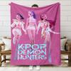 Blanket Print K - Pop Demon Hunters Flannel Blanket Latest Fashion Pop Girl Group