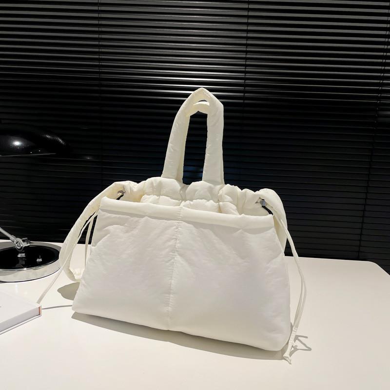 IELGY Casual Nylon Cloth Drawstring Soft Quilted Handbag Lightweight Simple Cotton Bag Large Capacity Crossbody