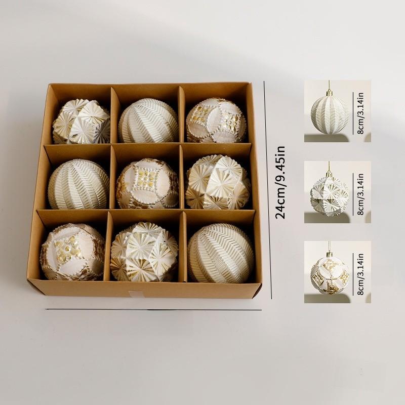 

Tree Holiday Christmas Decorations Vintage Style Plastic Ornaments Celebrations Antique Gold 8cm