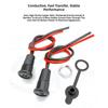 DC5521 5525 Panel Mount Female Power Input Port with Cable Pair, Tethered Cap and Retaining Nut for Device Repair Service Work