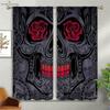 Colorful Pattern Floral Pattern Skull Style 3D Pattern Printing Window Curtains, Halloween Theme, Festival, Gathering Decorative Piece, Ideal For