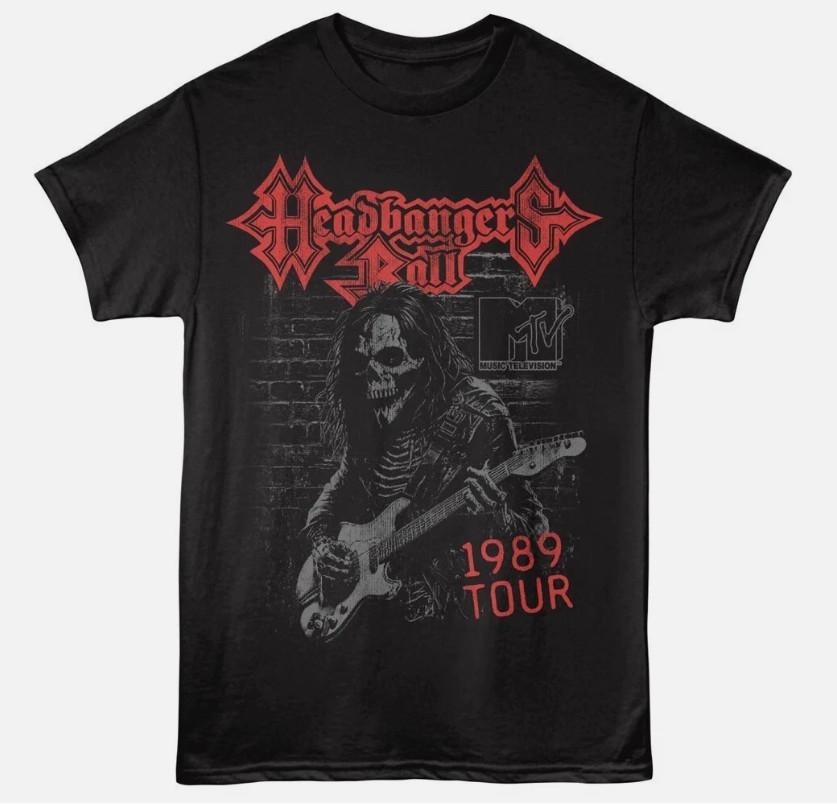 

Headbangers Ball Skeleton With Guitar 89 Tour Men039s T Shirt Unisex T-Shirt M