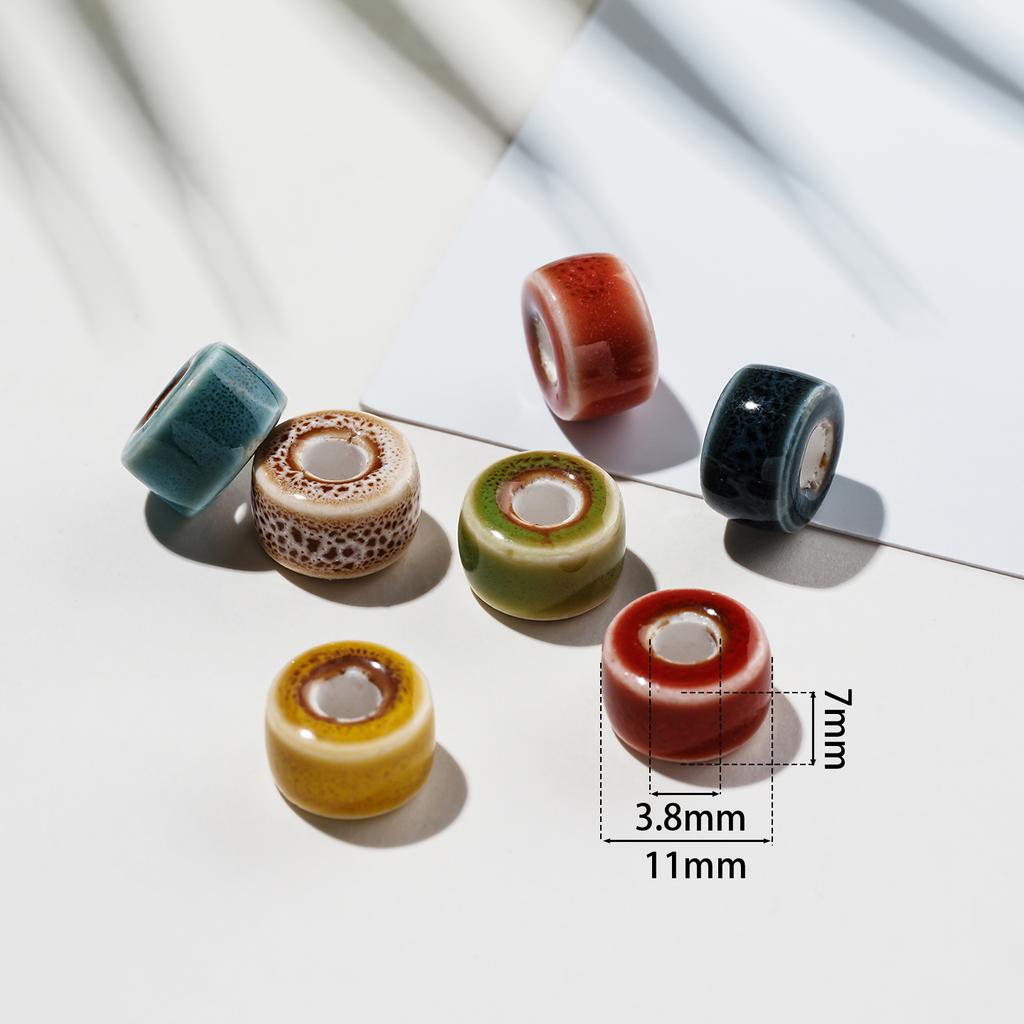 10pcs/Lots 7*11mm Ceramic Bead Circular Spacer Beads for Handmade DIY Bracelets Necklaces Earrings Jewelry Making Accessories