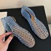 Fashion 2024 Summer New Jellies Shoes Women Hollow Beach Shoes Designer Sandal Round Toe Comfy Transparent Mesh Flat Jelly Sandals Women