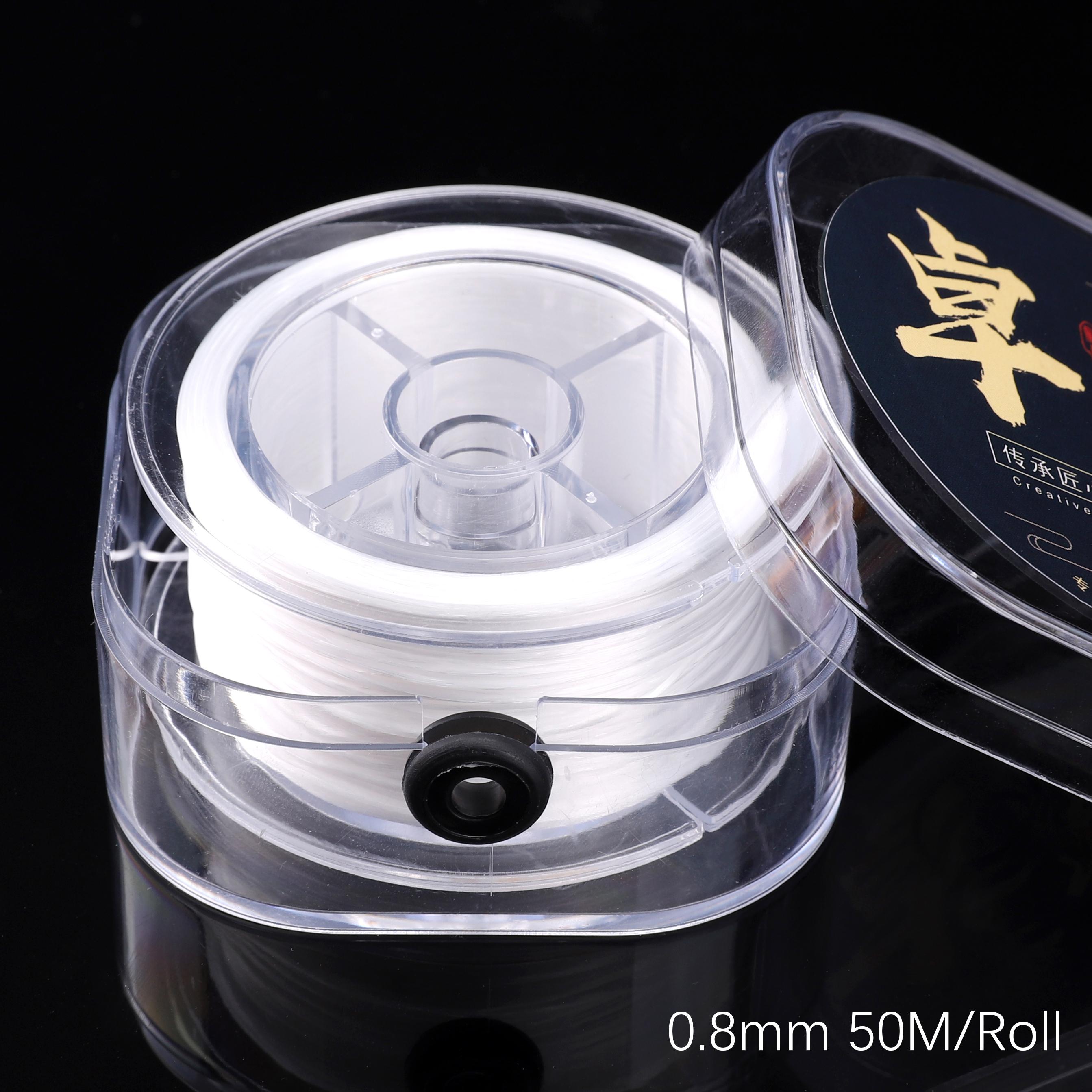 

50-100 метров Эластичная нить Круглая Кристальная нить Нейлоновая Резиновая Эластичная нить для изготовления ювелирных изделий Бисероплетения Браслетов 0.8mm 50meter белый