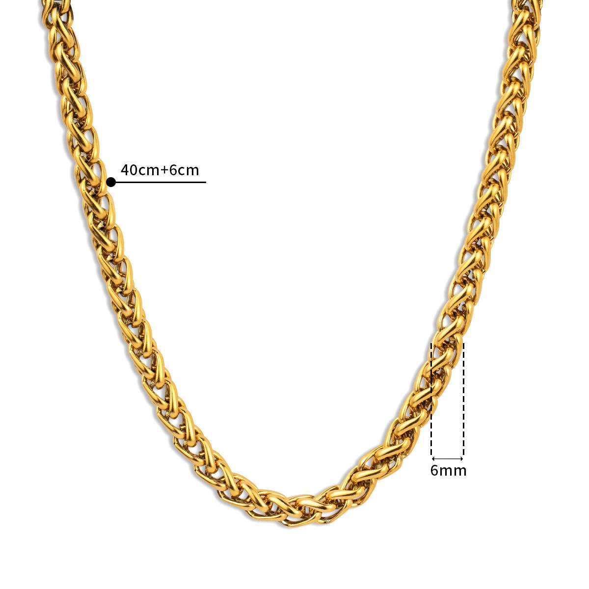 

Ожерелье-цепь Киль из нержавеющей стали Мужское Прилив Титановая сталь Цветок Орхидея Цепь Позолоченная Нержавеющая сталь Цепочка для свитера 18K золотой