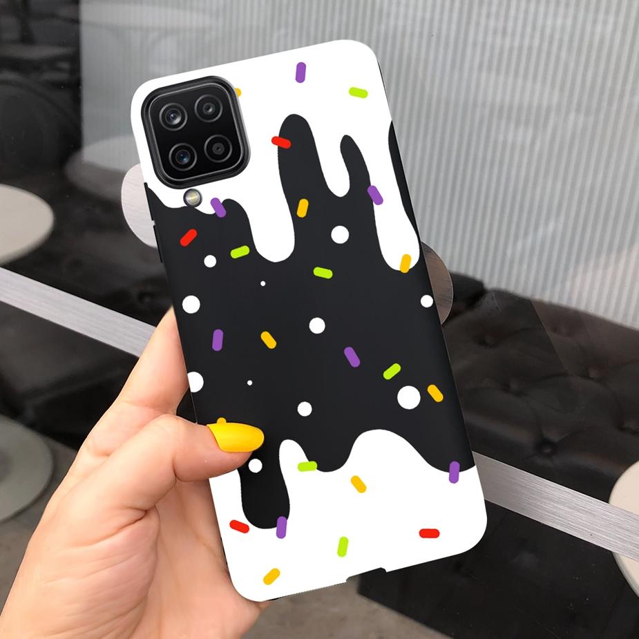 Für Samsung Galaxy A12 Hülle M12 F12 Cue Süßigkeiten Bemalte Abdeckung Weiche Silikon Handyhülle Für Samsung A12 M 12 GalaxyA12 Coque Bumper