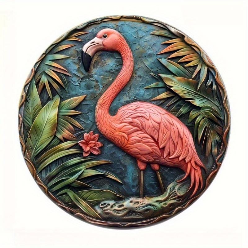 

2d Flat 20*20cm, Round Wooden Flamingo Sign, Entrance Decor Gift, Flamingo Theme, for Bar, Cafe, Club, Home, Kitchen, Room Wall Decor. 20*20cm