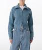 MUSINSA STANDARD WOMAN Women'S Cable Knit Zip-Up [Blue Grey]