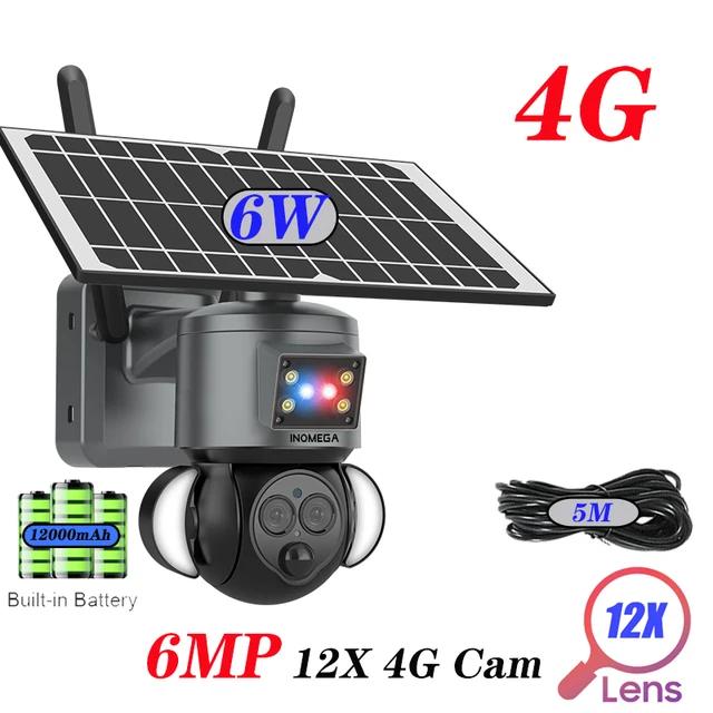 

6MP 12X PTZ Відкритий двосторонній аудіо 4G Cam Security Home з подовженим кабелем Камера на сонячних батареях для ферми 4G Camera