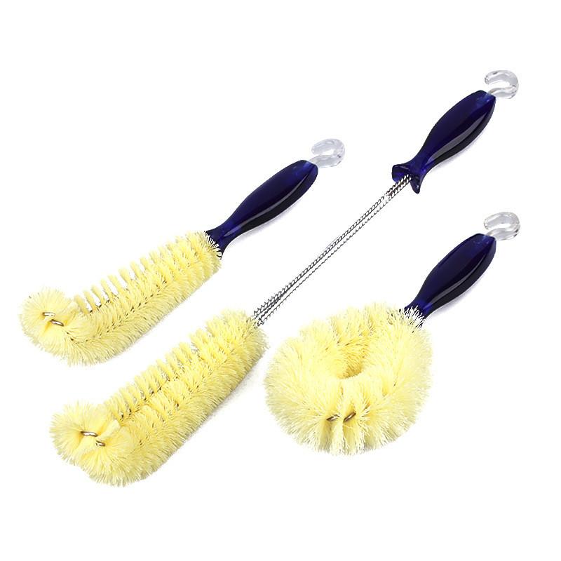 Angled Short Handle Bottle Brush With Nylon Bristles For Cleaning Deep