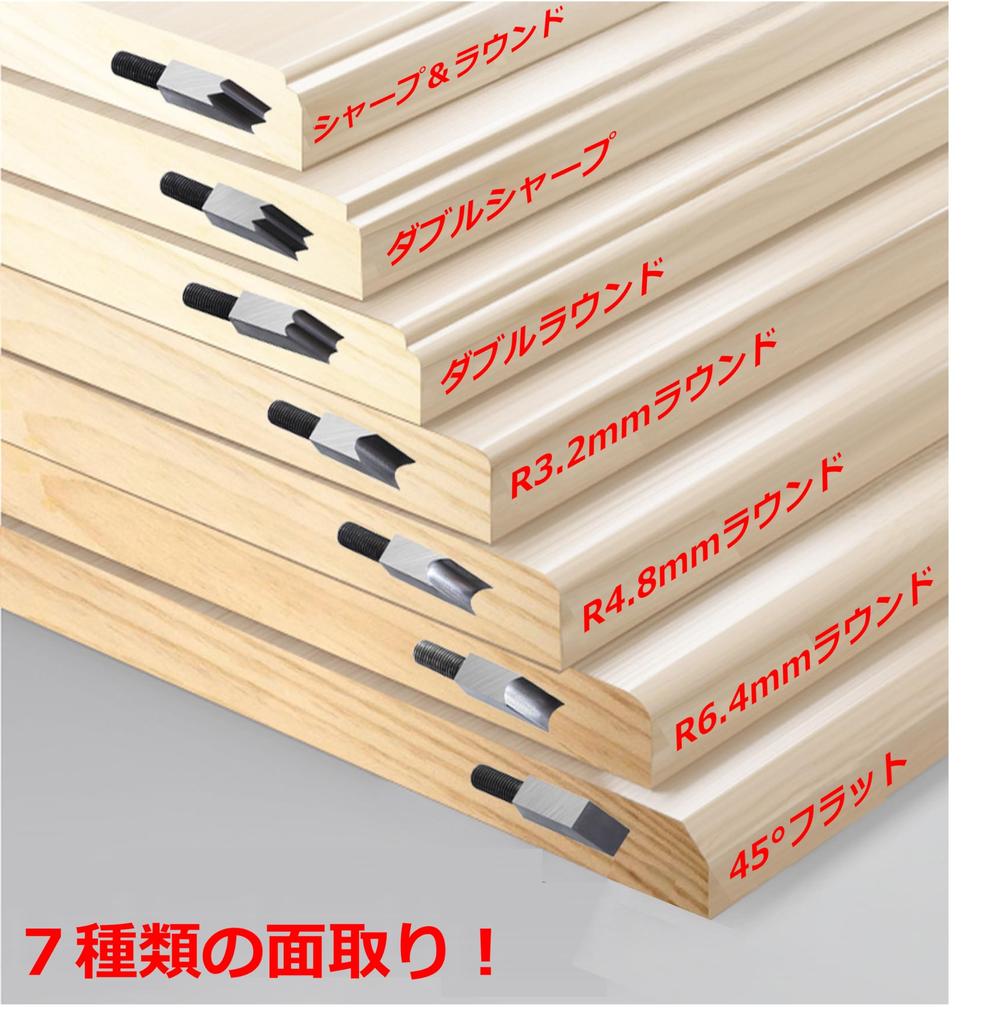 Chamfering Plane with Adjustable Instruction 7 Blade DIY Cutting Tool Set Height, Manual, Types, Flat, Round, Level, 45°, Woodworking, (Basic + Guide)