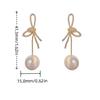 Fashionable Bows Drop Earrings Sweet Pearl Earrings Crystal Bowknot Ear Pendant