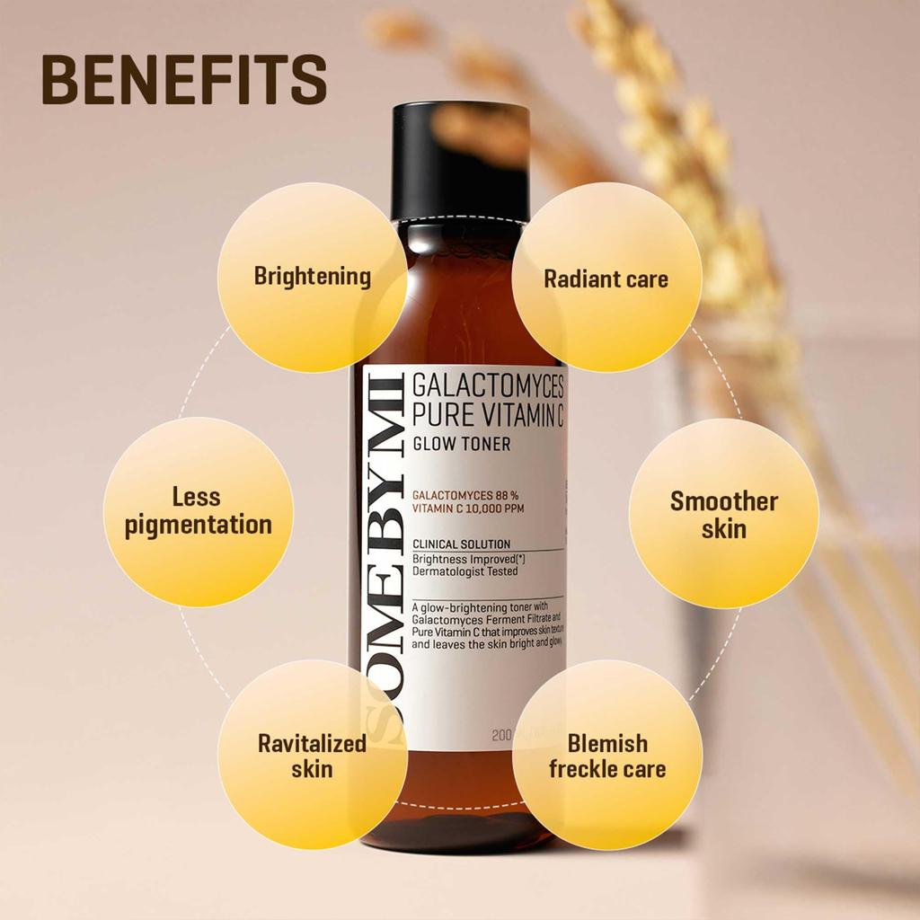 SOME BY MI Galactomyces Pure Vitamin C Glow Toner 200ml GALACTOMYCES PURE VITAMIN C GLOW TONER 200ml Dullness care Vitamin C Niacinamide Firmness care